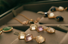 Gold pendants with gems.