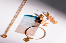 Gold pendants with gems.